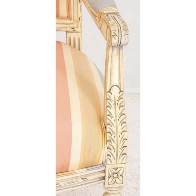 17th Century 17th Century French Louis XVI Style Upholstered Armchairs - Set of 2 For Sale - Image 5 of 11