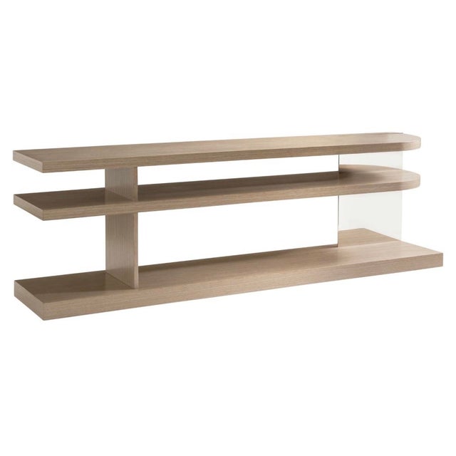 Bernhardt Mid Century Style Modulum Light Wood Media Console Table For Sale - Image 9 of 11