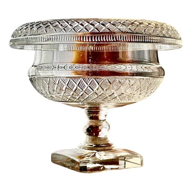 Antique Anglo-Irish Cut Glass Pedestal Bowl For Sale