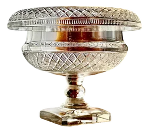 Antique Anglo-Irish Cut Glass Pedestal Bowl