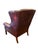 Chesterfield Wingback Chair in Red Leather For Sale - Image 3 of 5