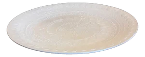 German Ornamental White Bisque Porcelain Wall Plate with Geometric Decor from Rosenthal, 1970s