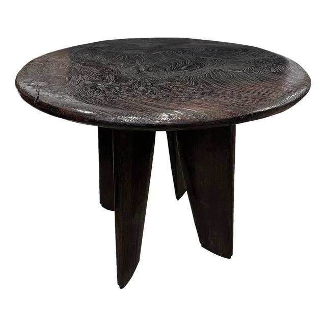 Andrianna Shamaris Mid Century Couture Espresso Stained Table For Sale
