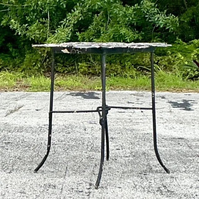 Mid-Century Modern Vintage Boho Hand Forged Horseshoe Table For Sale - Image 3 of 12