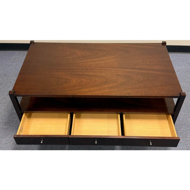 Wood Barbara Barry for Baker Mahogany Coffee Table For Sale - Image 7 of 12