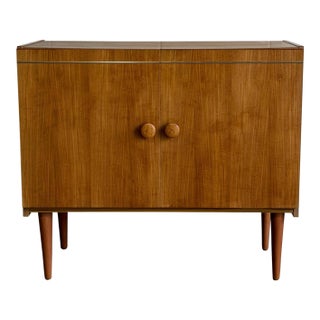 Vintage Danish Modern Teak Storage Cabinet Credenza on Tapered Legs For Sale