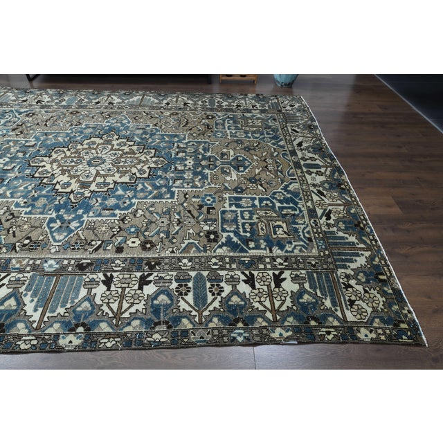 1970s 1970s Vintage Persian Handmade Wool Cotton Area Rug For Sale - Image 5 of 11