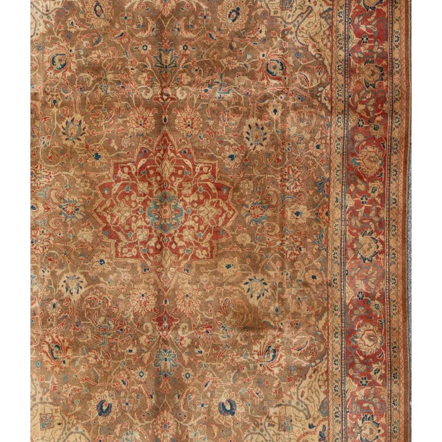 1950s Semi Antique Mahal Rug - 9′10″ × 12′10″ For Sale - Image 4 of 9