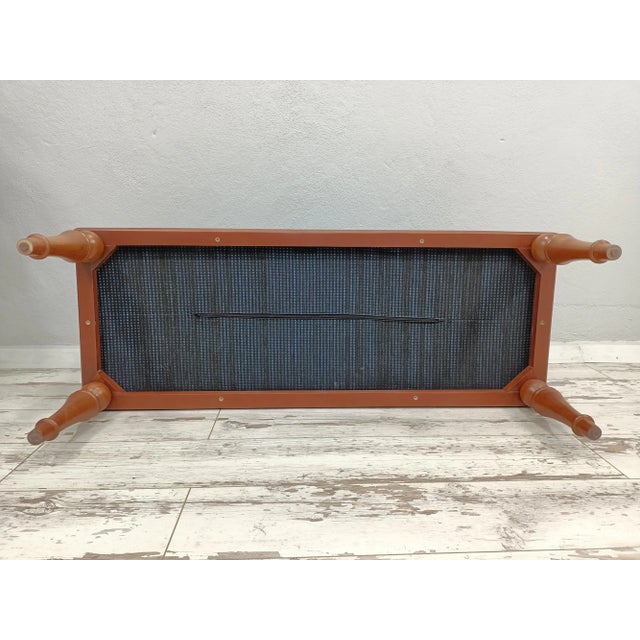 Contemporary Oushak Rug Printed Fabric Upholstered Bench For Sale - Image 10 of 11