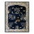 1880s Blue Navy Open Field Chinoiserie Pattern Antique Chinese Peking Rug For Sale