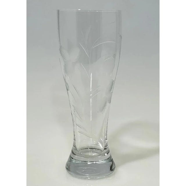 Large Engraved Beer Glasses with Wheat and Fruit Pattern, 1950s, Set of 6 For Sale - Image 4 of 10