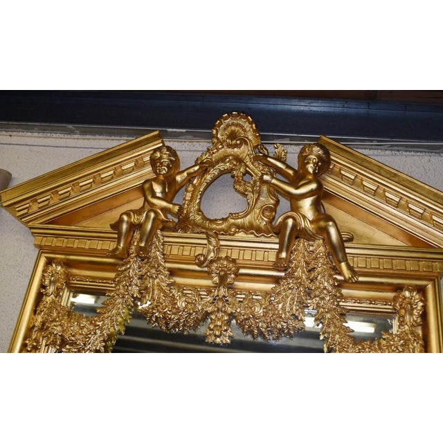 English Neo-Classical Gilt Mirror with Palladian Cherubs For Sale - Image 17 of 18