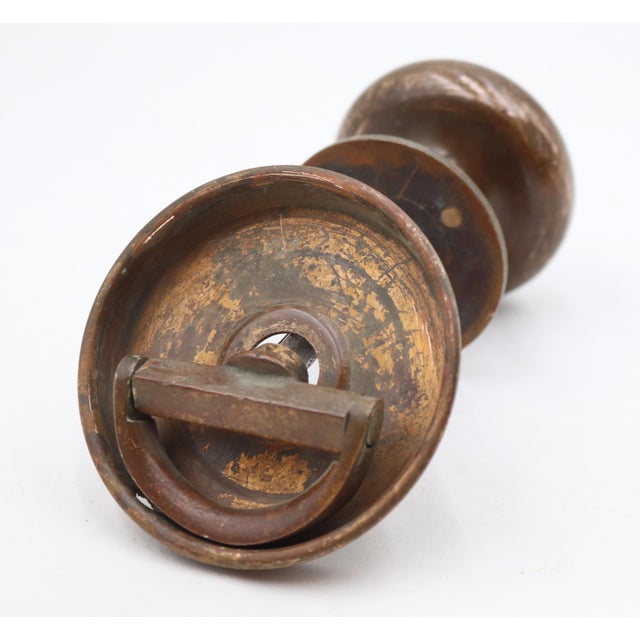 Mid 20th Century Vintage Dark Bronze Door Knob Flush Mount Handle For Sale - Image 5 of 6