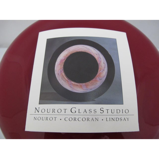 Michael Nourot Red Satin Series Gold Leaf Art Glass Vase Rb 39 91 Mn For Sale - Image 15 of 15