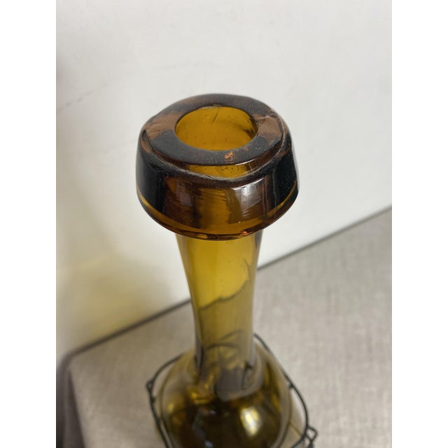 Glass Bottle Encased in Wrought Iron, 1930s For Sale - Image 6 of 15