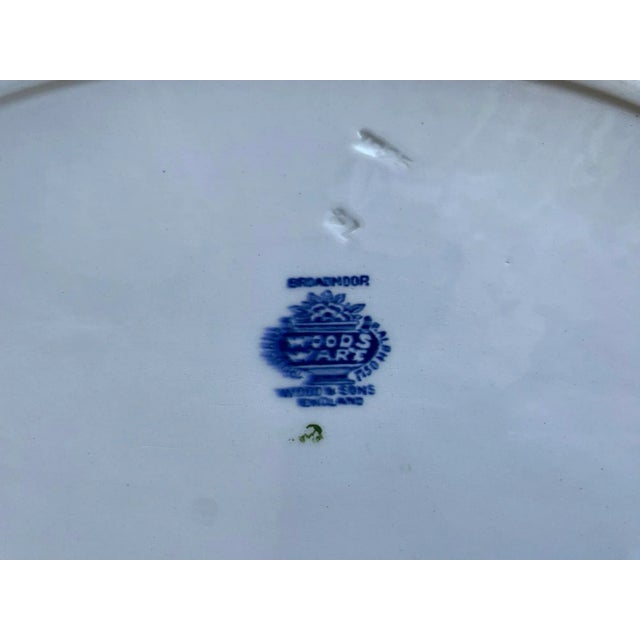 Mid Century Wood & Sons Broadmoor Blue Octagonal Ironstone Turkey Serving Platter For Sale - Image 11 of 12