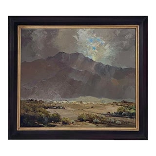 Palm Springs Desert, Oil on Canvas by Robb M. Roy, 1950 For Sale