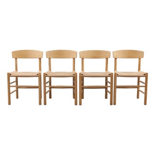 J39 Dining Chairs by Børge Mogensen for FDB Møbler, Denmark, 1950s, Set of 4 For Sale