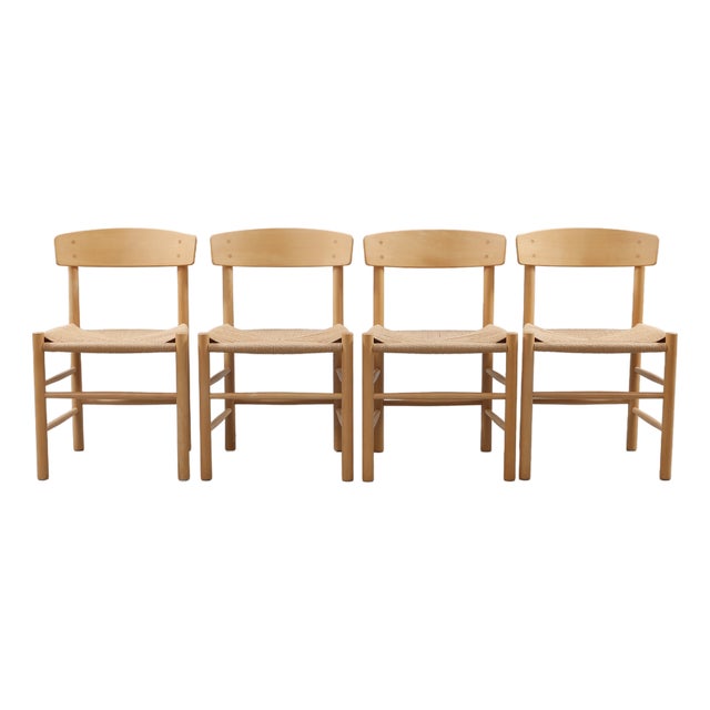 J39 Dining Chairs by Børge Mogensen for FDB Møbler, Denmark, 1950s, Set of 4 For Sale