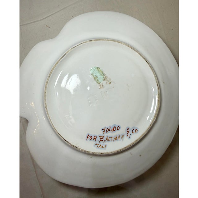 White Vintage Handmade Italian White Majolica B. Altman Crab Clam Covered Pottery Dish For Sale - Image 8 of 14
