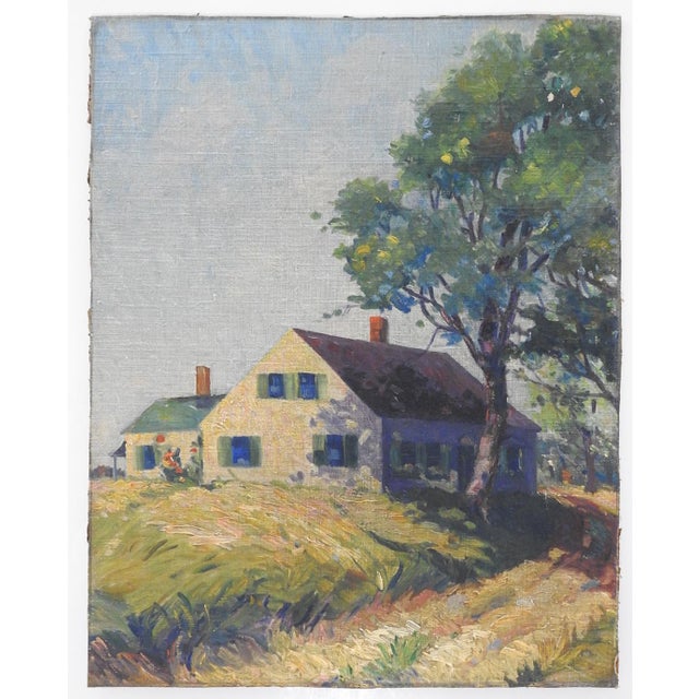 Early 20th Century Farmhouse Landscape Painting For Sale In Seattle - Image 6 of 7
