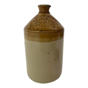 English 19th Century Doulton Lambeth Stoneware Jug Marked for a Spirits Merchant