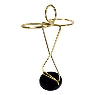 Mid-Century Austrian Cast Iron and Brass Umbrella Stand, 1960s For Sale