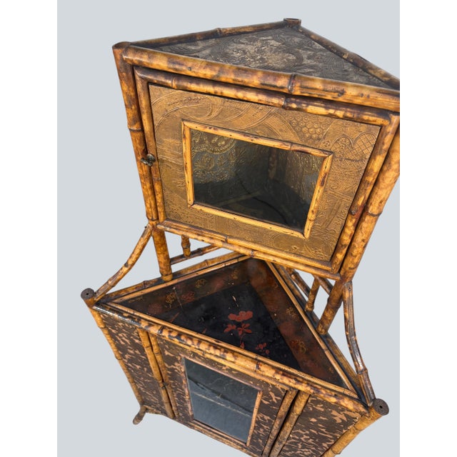 Victirian Bamboo Corner Cabinet For Sale - Image 10 of 10