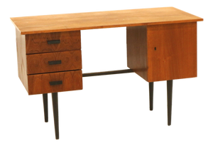 Vintage Desk with 3 Drawers and Black Legs, 1960s