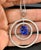 Gemstone 6.7 Carat Tanzanite & 2.5 Ct Diamond Two Circles Pendant/ Necklace 18 Karat Gold For Sale - Image 7 of 18