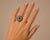 Art Deco Late 20th Century Size 7 14K White Gold Black Diamond Floral Flower Ring For Sale - Image 3 of 3