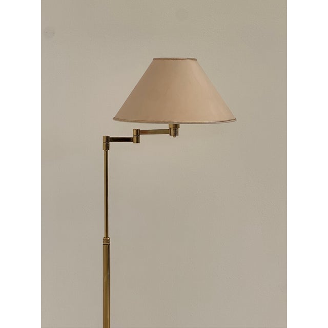 Gold Brass Floor Lamp, 1980s For Sale - Image 8 of 12