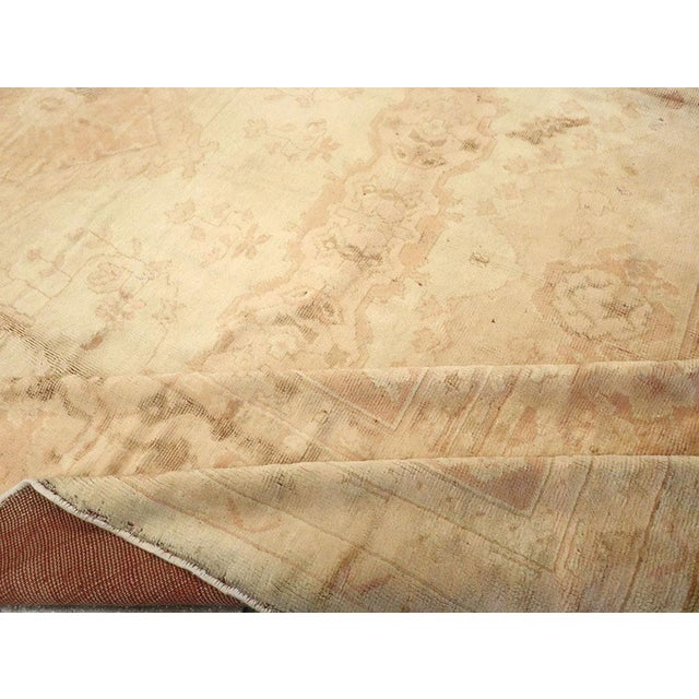 Textile Galerie Shabab Collection Early 20th Century European Oushak Large Carpet For Sale - Image 7 of 8