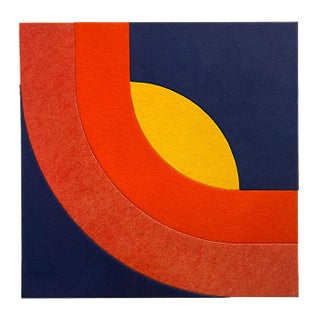 Large 1970s Mod Op Art Textile Art Wall Hanging Signed Fabregas '74 For Sale