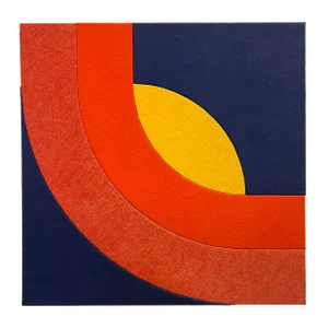 Large 1970s Mod Op Art Textile Art Wall Hanging Signed Fabregas '74