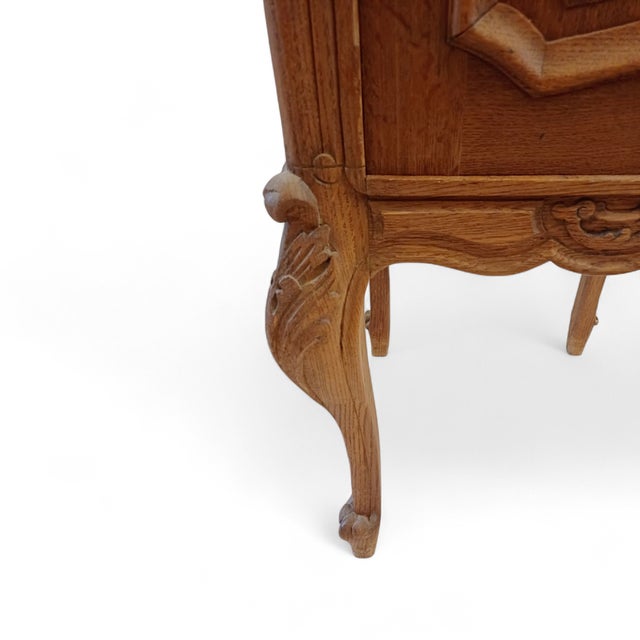 Louis XVI French Nightstand with White Marble Top, 1940s For Sale - Image 12 of 13
