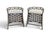 A pair of Palecek Thatcher counter stools. Features a metal frame hand-wrapped with rattan peel in a grey finish. The...
