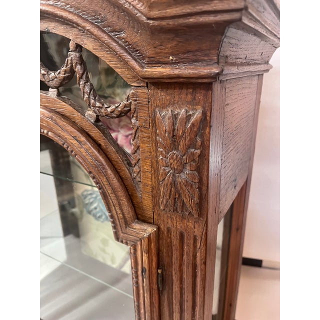 Antique French Oak Ornate Curio Display Cabinet For Sale - Image 15 of 18