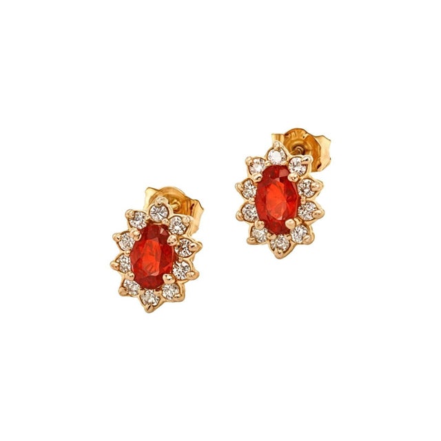 Late 20th Century Natural Sapphire Diamond Stud Earrings 14k Gold 0.80 TCW Certified For Sale - Image 5 of 11