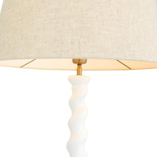 White Floor Lamp with Marble Base by Eichholtz For Sale - Image 6 of 8