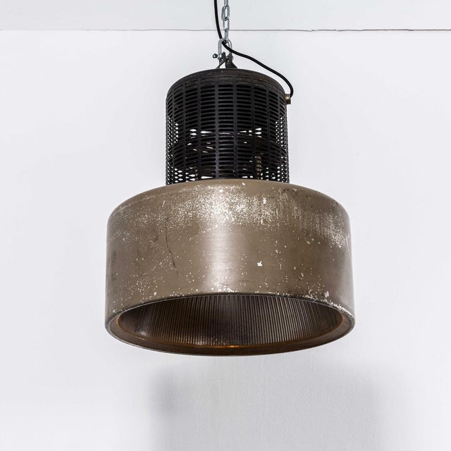 Large Holophane Industrial Pendant Lamp with Grill Top, 1970s For Sale - Image 14 of 14