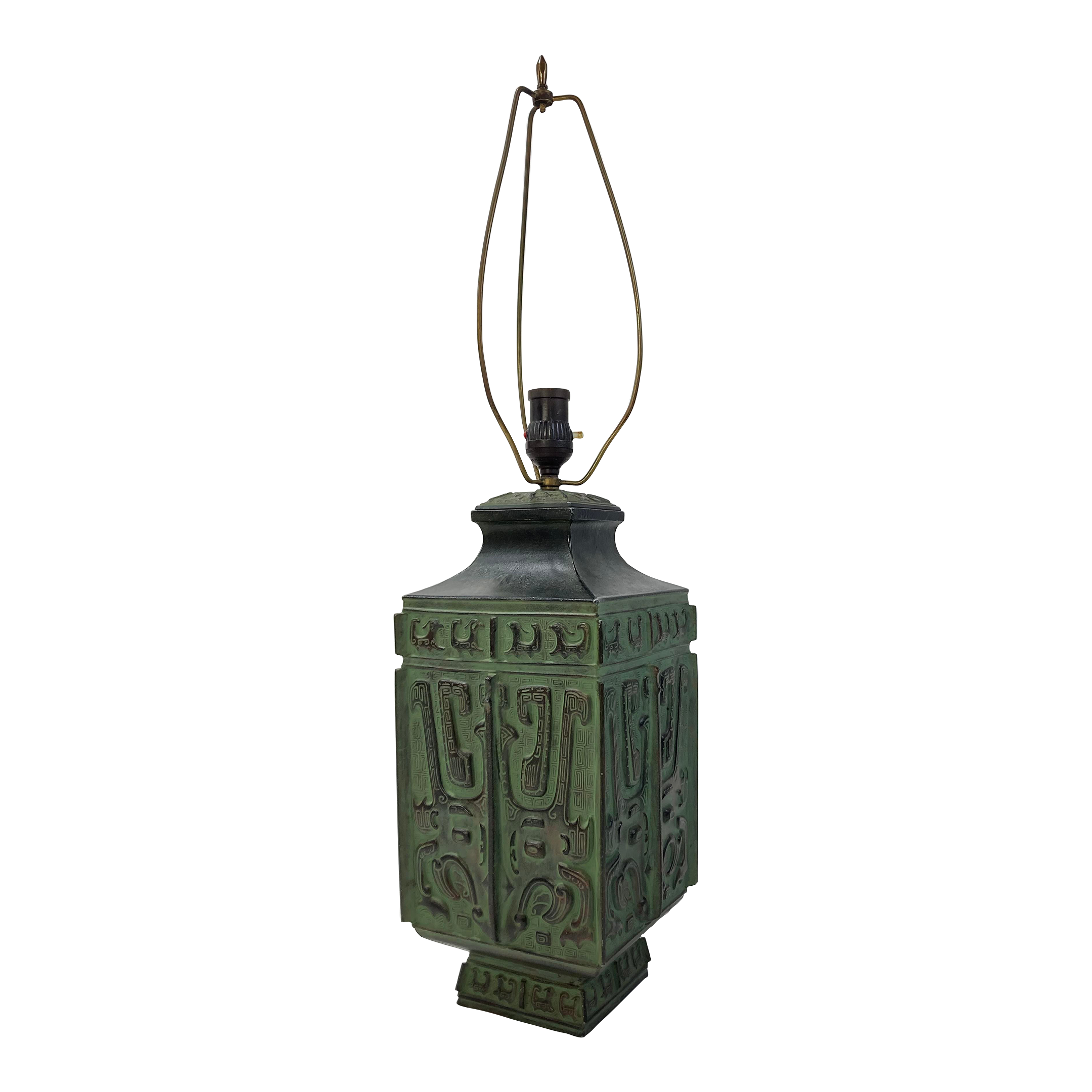 Vintage Mid Century James Mont Chinese Archaic Style Verdigris