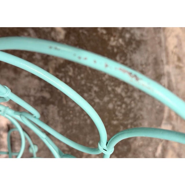 Turquoise Vintage Garden Chairs From the Netherlands, Circa 1950s - Set of 4 For Sale - Image 8 of 10