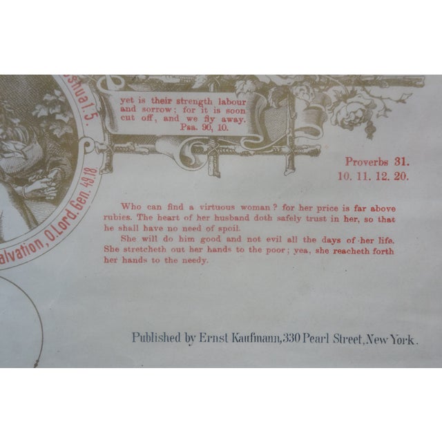 1897 Antique Pa German Fraktur Marriage Wedding Certificate 24" For Sale - Image 15 of 16