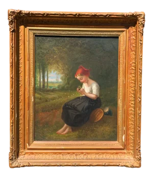 He Loves Me - He Loves Me Not Oil Painting by William Penn Morgan