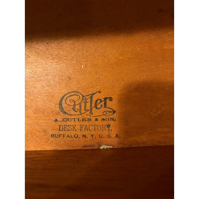 Cinnamon Cutler & Son Antique Roll Top Desk, Late Victorian For Sale - Image 8 of 16