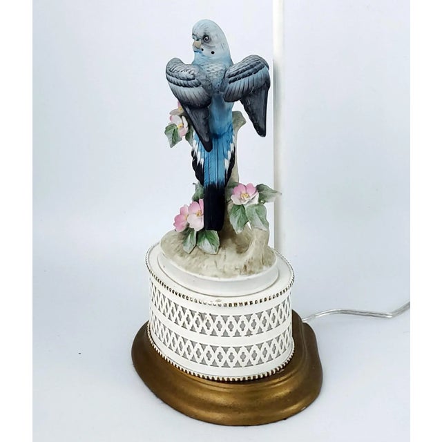 1960s Lamp Blue Parakeet Parrot For Sale - Image 5 of 12