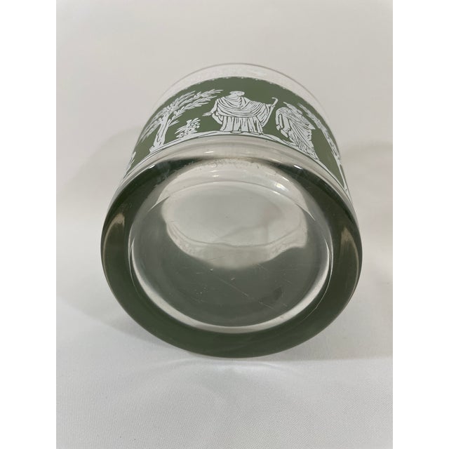 Avocado Vintage 1950s Hellenic Classical Glass Ice Bucket For Sale - Image 8 of 12