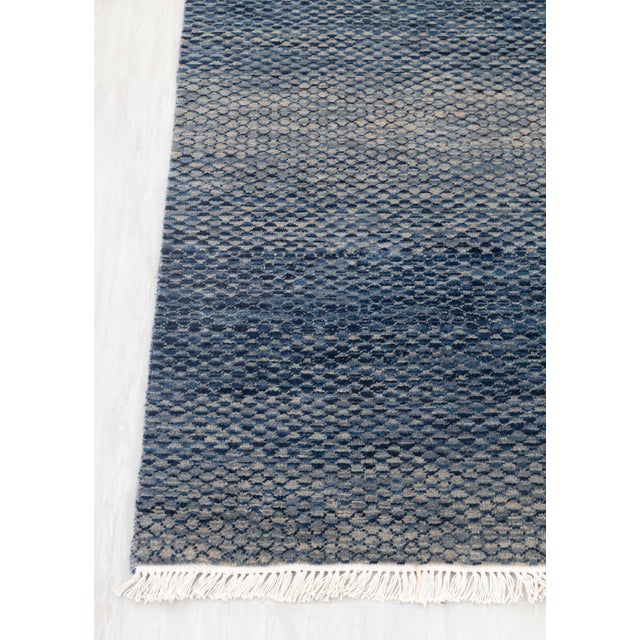 4' x 6' Savannah Hand Knotted Modern Blue Gray Wool & Silk Rug For Sale - Image 18 of 18