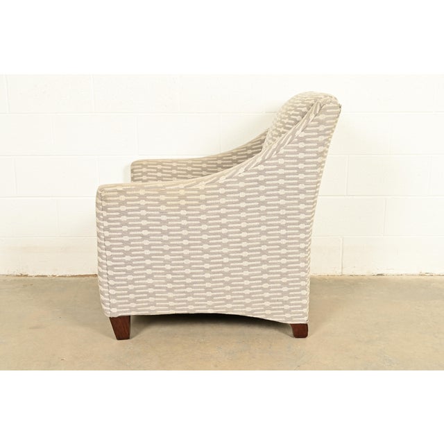 Baker Furniture Style Contemporary Upholstered Barrel Arm Lounge Chair For Sale - Image 11 of 14